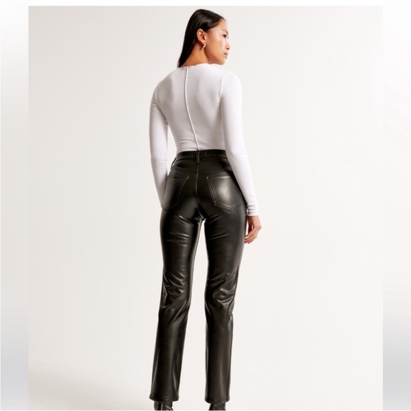 ABERCROMBIE & FITCH The Ankle Straight Ultra High Rise" Mixed Fabric jean NWT - Picture 9 of 16